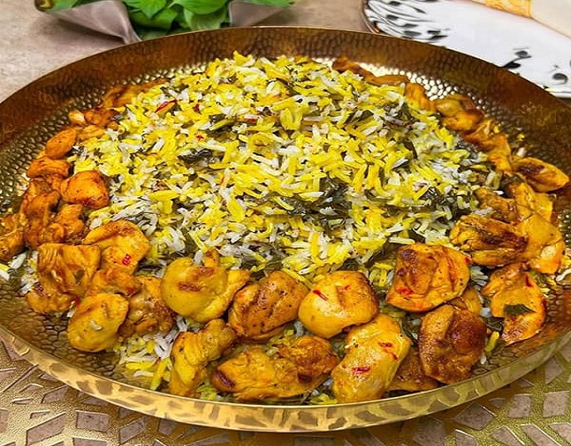 طرز تهیه تاک پلو شاهرودی با مرغ