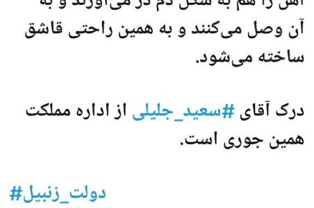 طعنه سنگین مهاجری به درک سعید جلیلی از مملکت داری با هشتگ «دولت زنبیل»